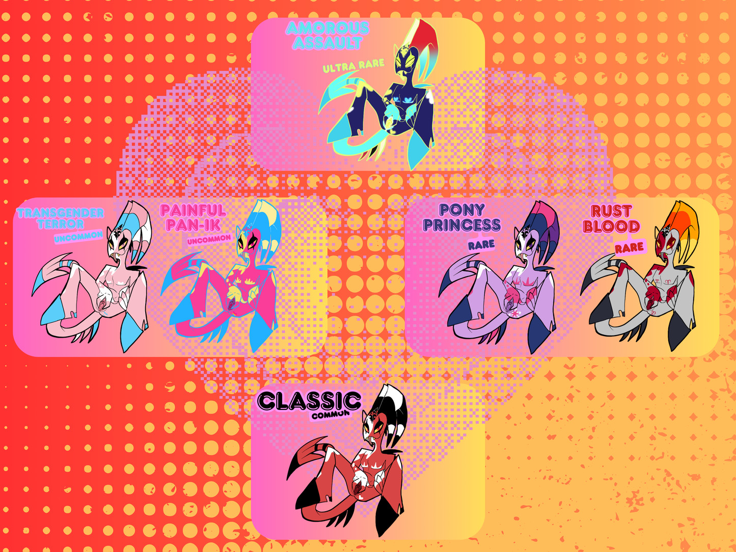 PREORDER|| Nude Helluva Gatcha Pins: Blitzø, 3" mystery acrylic pins