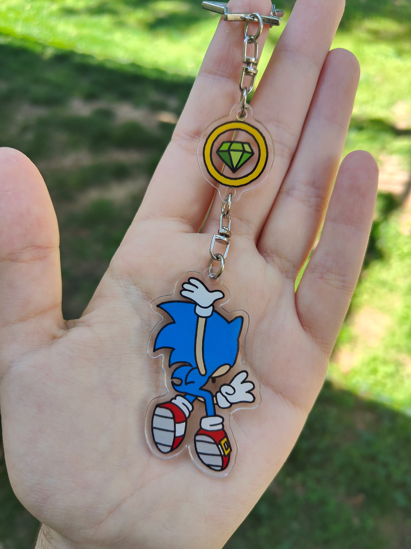 Sonic The Hedgehog Spinning Acrylic Charm