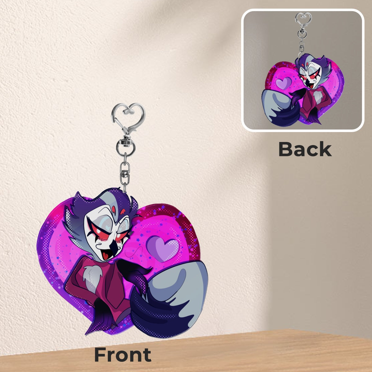 Flirty Heart Stolas 3.5 inch acrylic charm
