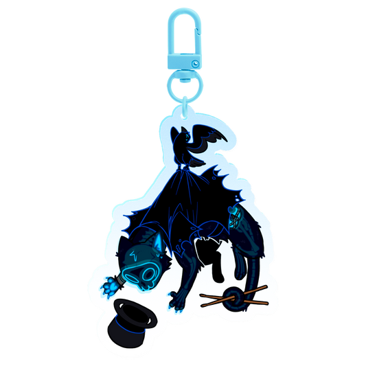 Hanging Kitty Doc 7cm Acrylic Charm Keychain | The Living Tombstone