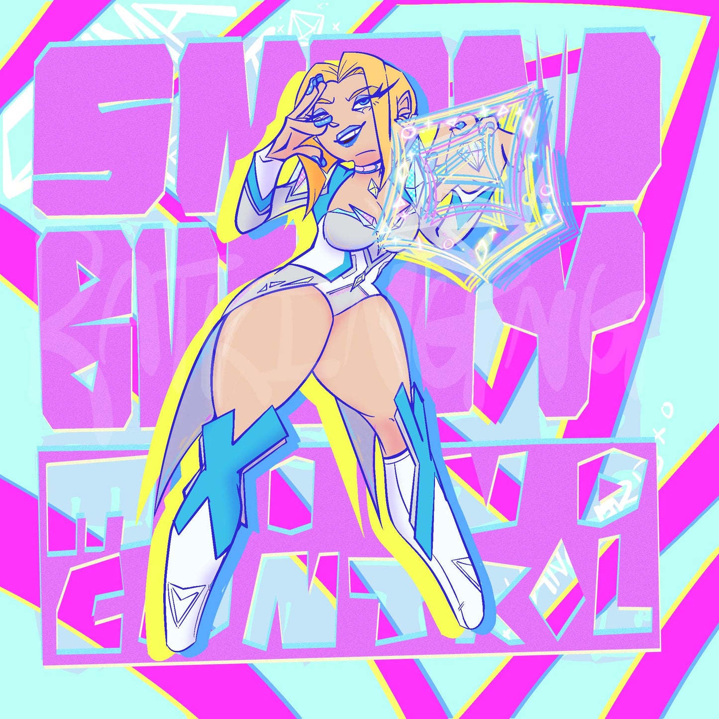 PREORDER|| Emma Frost Snow Bunny Mind Control Charm + Standee + Print set