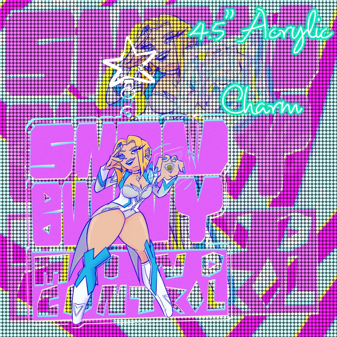 PREORDER|| Emma Frost Snow Bunny Mind Control Charm + Standee + Print set