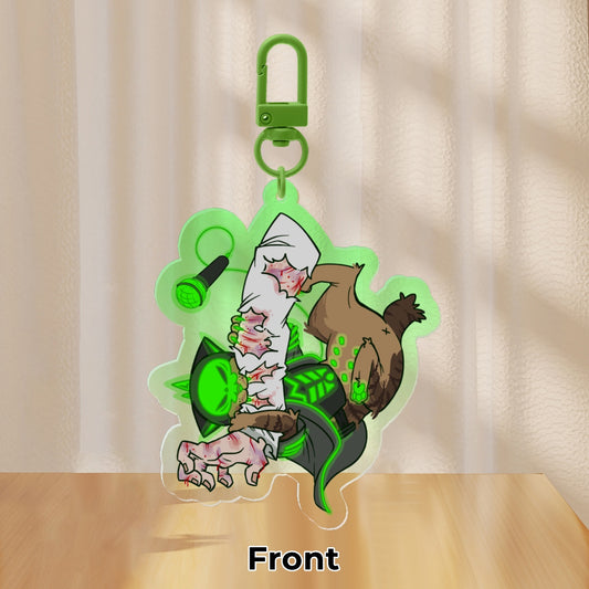 Hanging Kitty Rust 7cm Acrylic Charm Keychain | The Living Tombstone