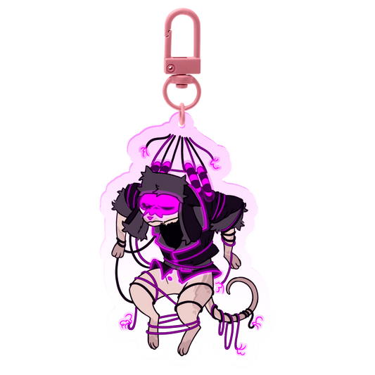 Hanging Kitty Tesla 7cm Acrylic Charm Keychain | The Living Tombstone