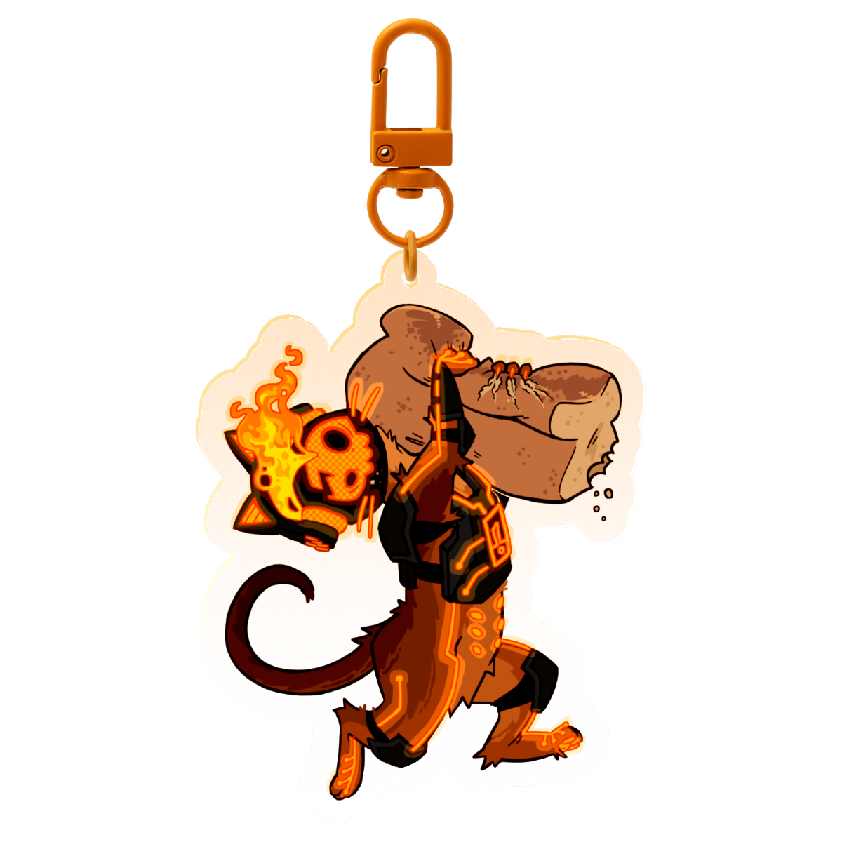 Hanging Kitty Zero_One 7cm Acrylic Charm Keychain | The Living Tombstone