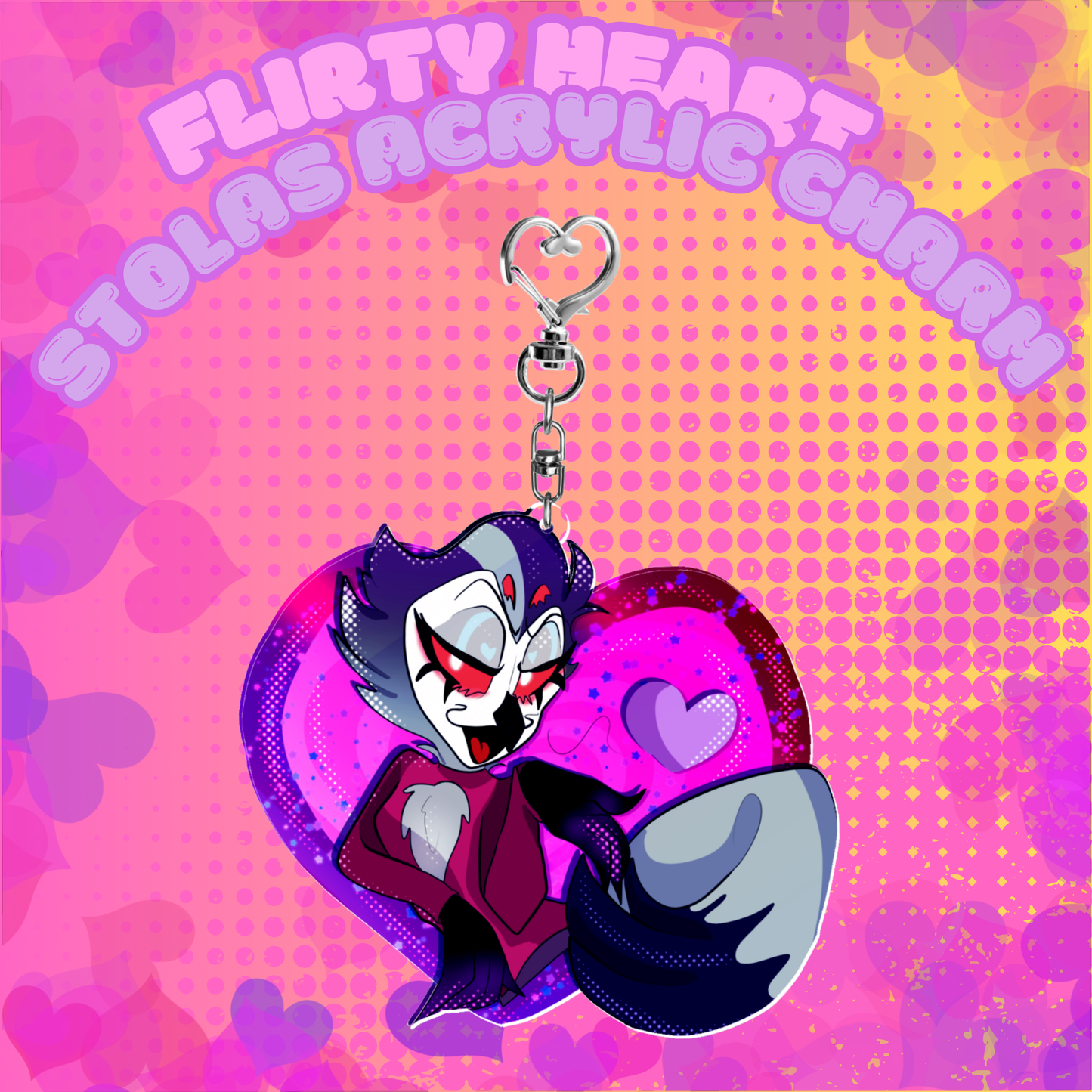 Flirty Heart Stolas 3.5 inch acrylic charm