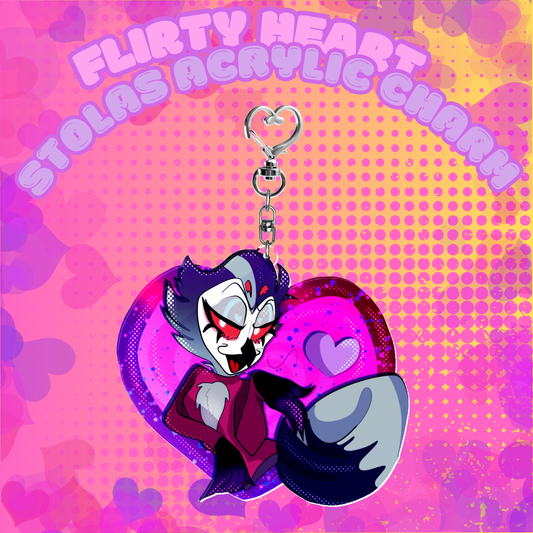 Flirty Heart Stolas 3.5 inch acrylic charm