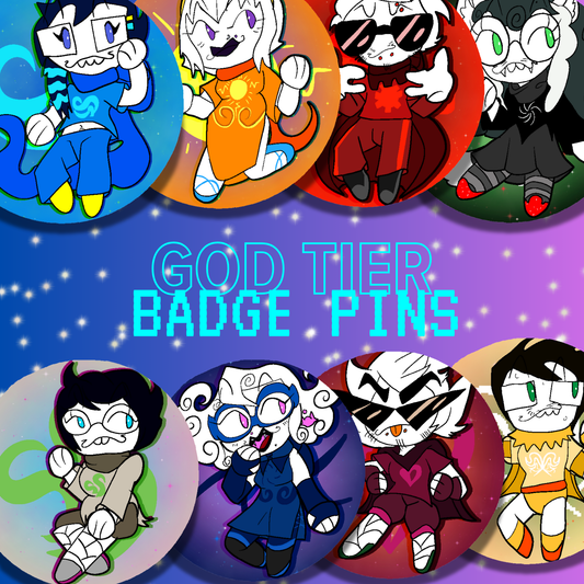 Homestuck Beta & Alpha God Tier Badge Pins