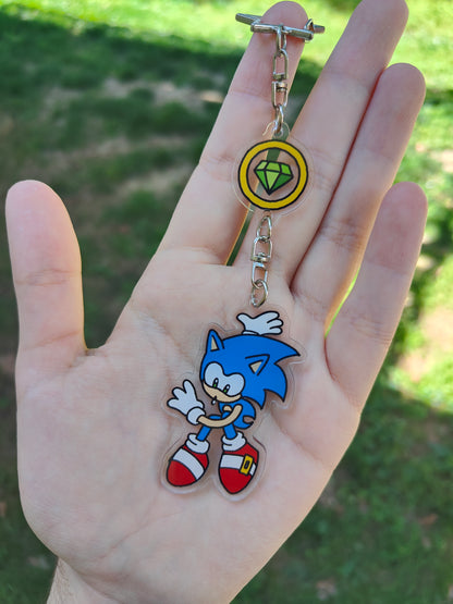 Sonic The Hedgehog Spinning Acrylic Charm