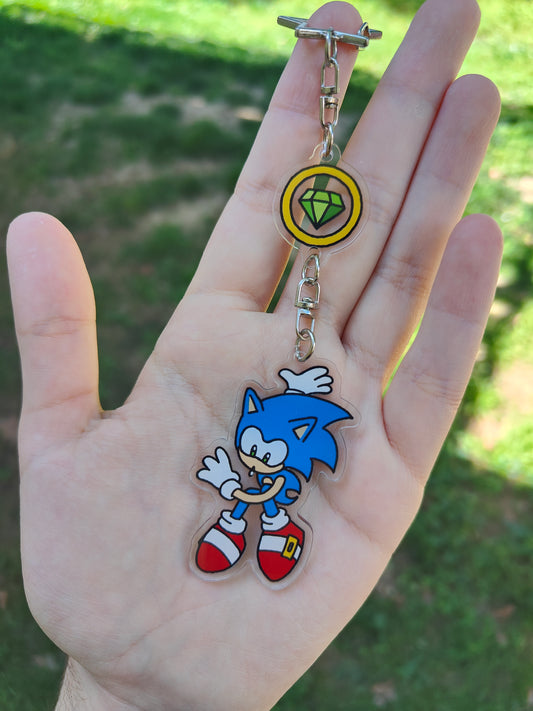Sonic The Hedgehog Spinning Acrylic Charm