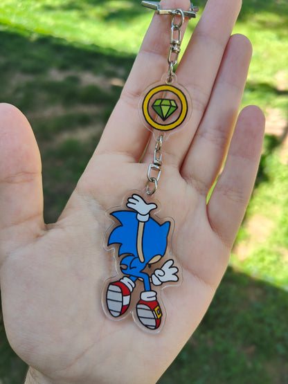 Sonic The Hedgehog Spinning Acrylic Charm
