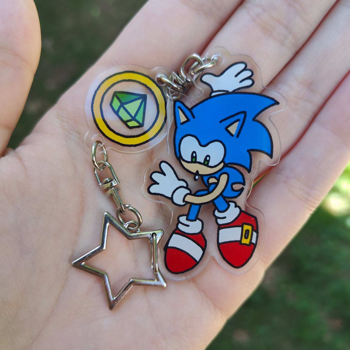 Sonic The Hedgehog Spinning Acrylic Charm
