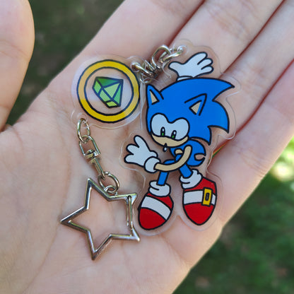 Sonic The Hedgehog Spinning Acrylic Charm