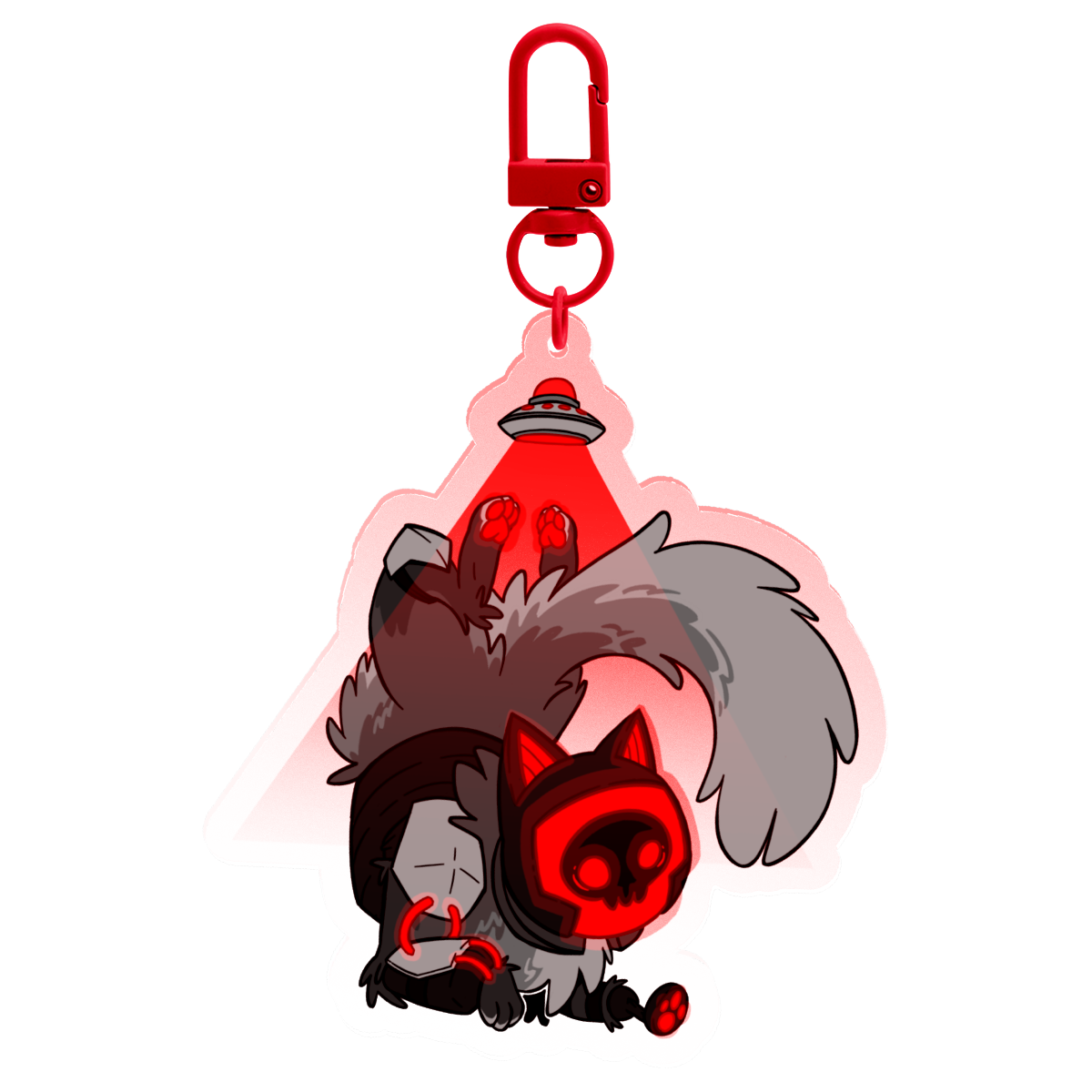 Hanging Kitty Armstrong 7cm Acrylic Charm Keychain | The Living Tombstone