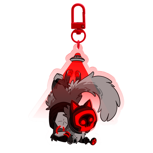 Hanging Kitty Armstrong 7cm Acrylic Charm Keychain | The Living Tombstone