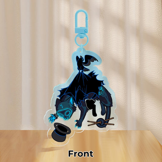 Hanging Kitty Doc 7cm Acrylic Charm Keychain | The Living Tombstone