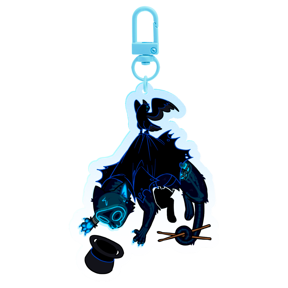Hanging Kitty Doc 7cm Acrylic Charm Keychain | The Living Tombstone