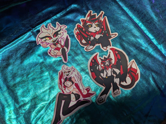 Hazbin Hotel Angel Dust and Husk sticker set