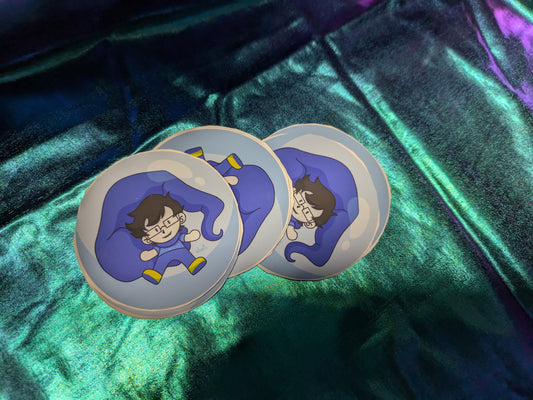 Homestuck John/June Eggbert bubble stickers