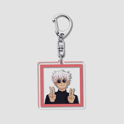 JJK Gojo "peace sign" Clear Acrylic Keychain