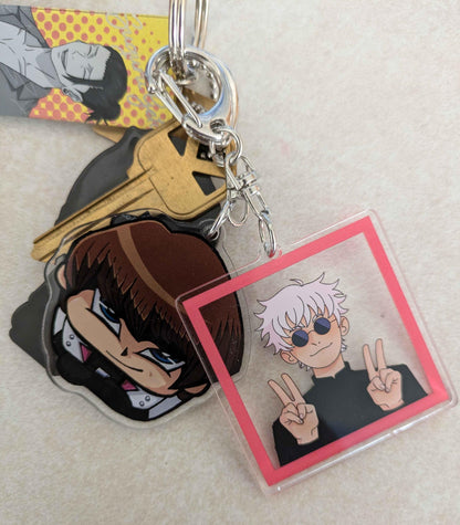 JJK Gojo "peace sign" Clear Acrylic Keychain