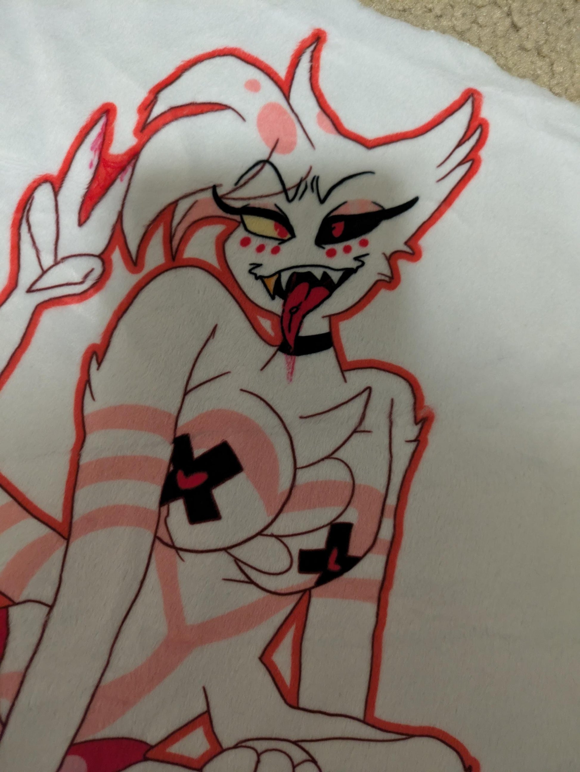 Made to order| Hazbin Hotel Angel Dust OOPS! "Love Pillow" shaped throw pillow