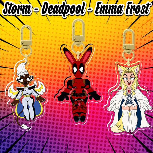 PRE-ORDER|| X-Men Kemonomimi style 3.5" acrylic charms