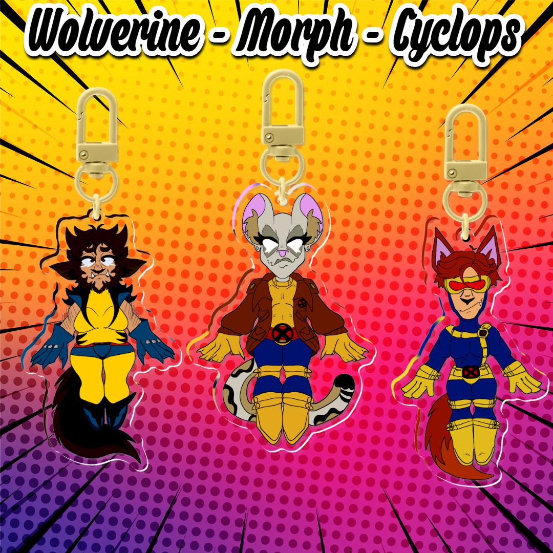PRE-ORDER|| X-Men Kemonomimi style 3.5" acrylic charms