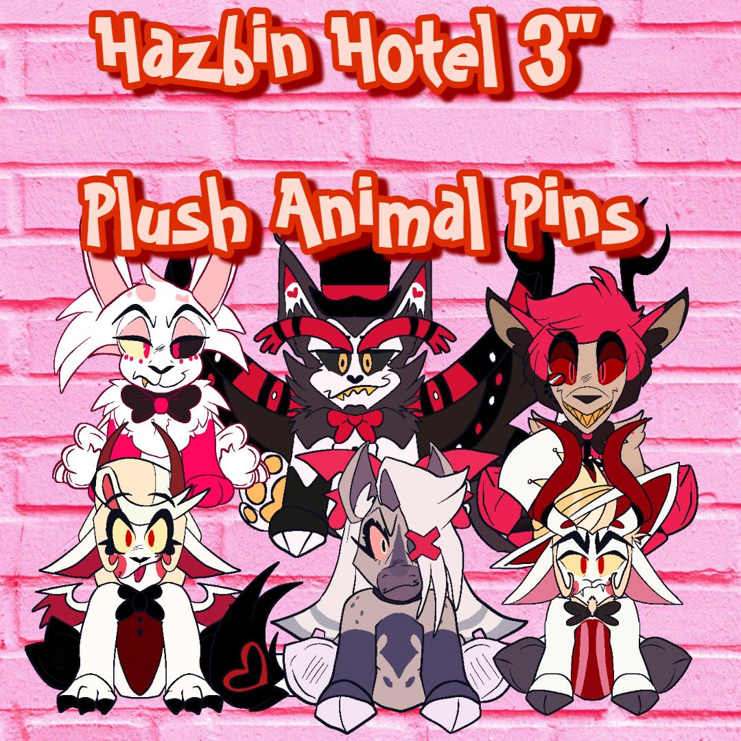 PREORDER|| Hazbin Hotel Plush Animal 3 Inch Acrylic Pins