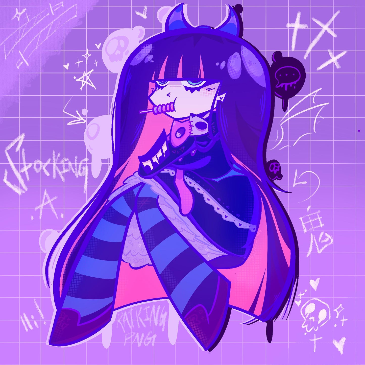 PREORDER|| Panty & Stocking 4 inch acrylic charms