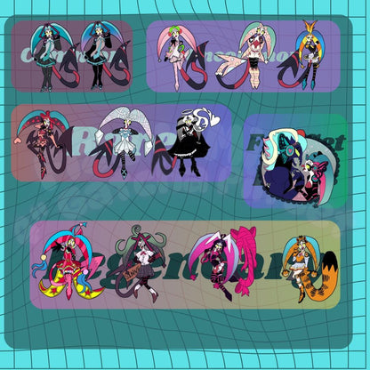 PREORDER|| Miku X Fizzarolli Helluva Boss Mystery Gatchapon 4" Acrylic Pins