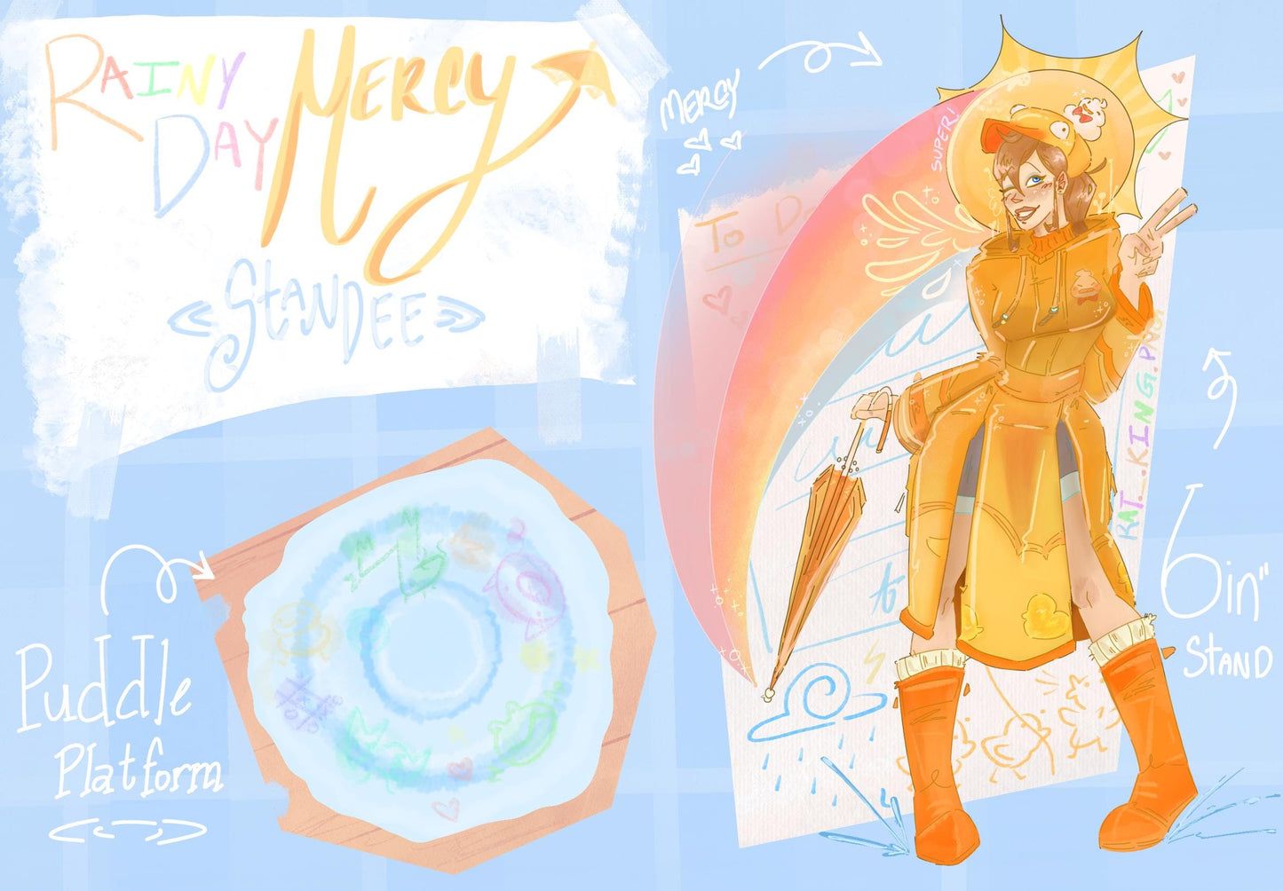 PREORDER|| Overwatch Rainy Day Mercy 6" acrylic standee