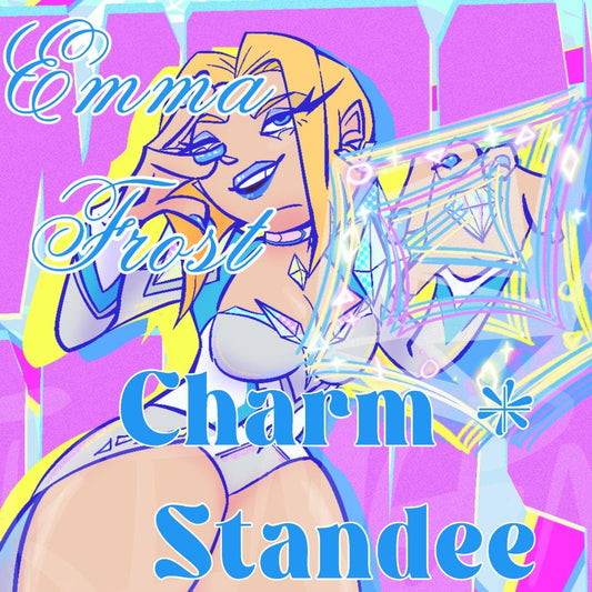 PREORDER|| Emma Frost Snow Bunny Mind Control Charm + Standee + Print set