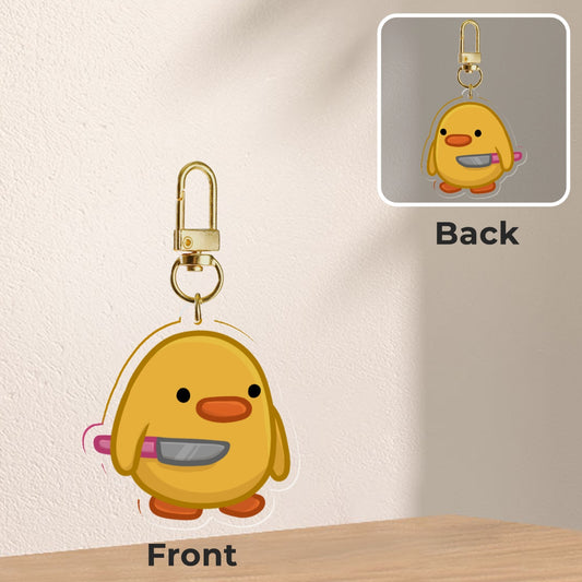 "Peace was never an option" Knife Ducky 5cm Acrylic Charm Keychain