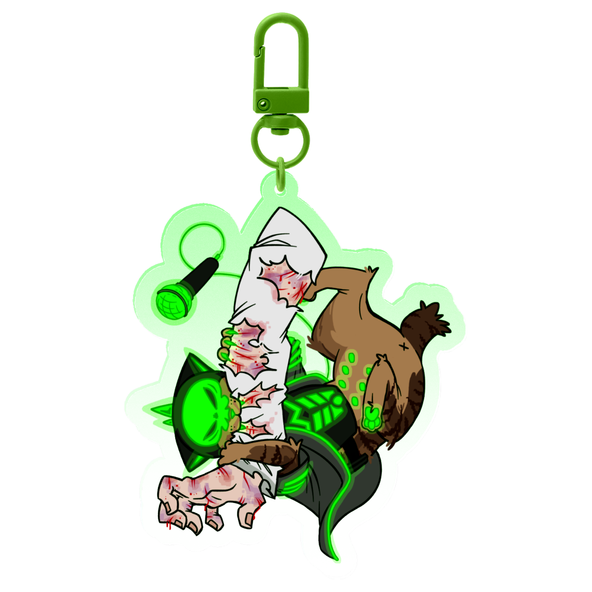 Hanging Kitty Rust 7cm Acrylic Charm Keychain | The Living Tombstone
