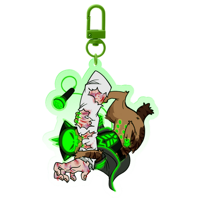 Hanging Kitty Rust 7cm Acrylic Charm Keychain | The Living Tombstone