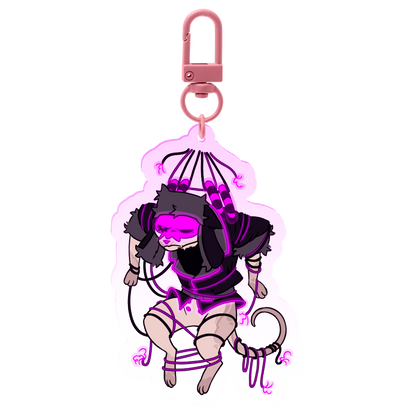 Hanging Kitty Tesla 7cm Acrylic Charm Keychain | The Living Tombstone
