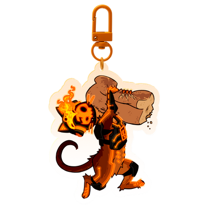 Hanging Kitty Zero_One 7cm Acrylic Charm Keychain | The Living Tombstone