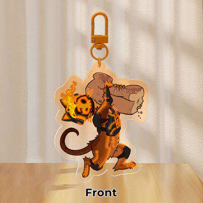 Hanging Kitty Zero_One 7cm Acrylic Charm Keychain | The Living Tombstone